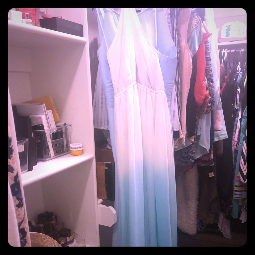 Ombré blue beach maxi